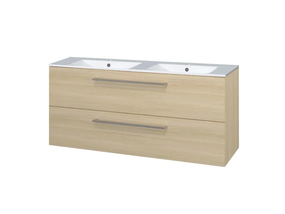 Mereo Bino koupelnová skříňka s keramickým umyvadlem 121 cm dub Sand Barbera CN633 Cenově Výhodný