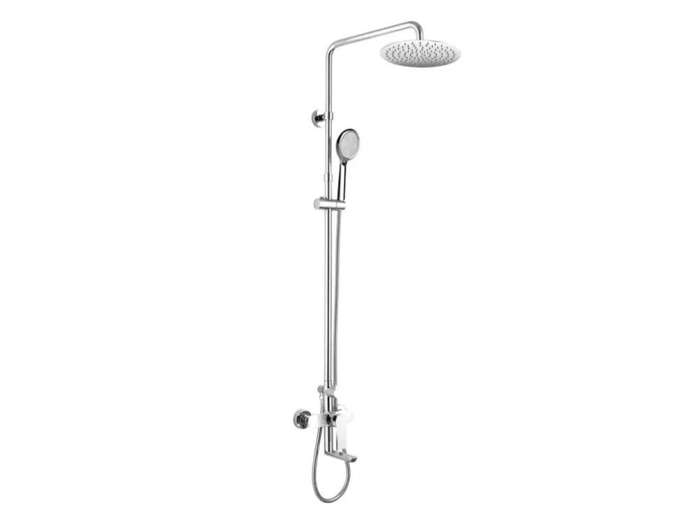 Víkendová Akce Mereo Dita nástěnná baterie se sprch soupravou otoč ramínkem ruční a talíř sprchou slim 200mm mosaz chrom CBE60101SCD