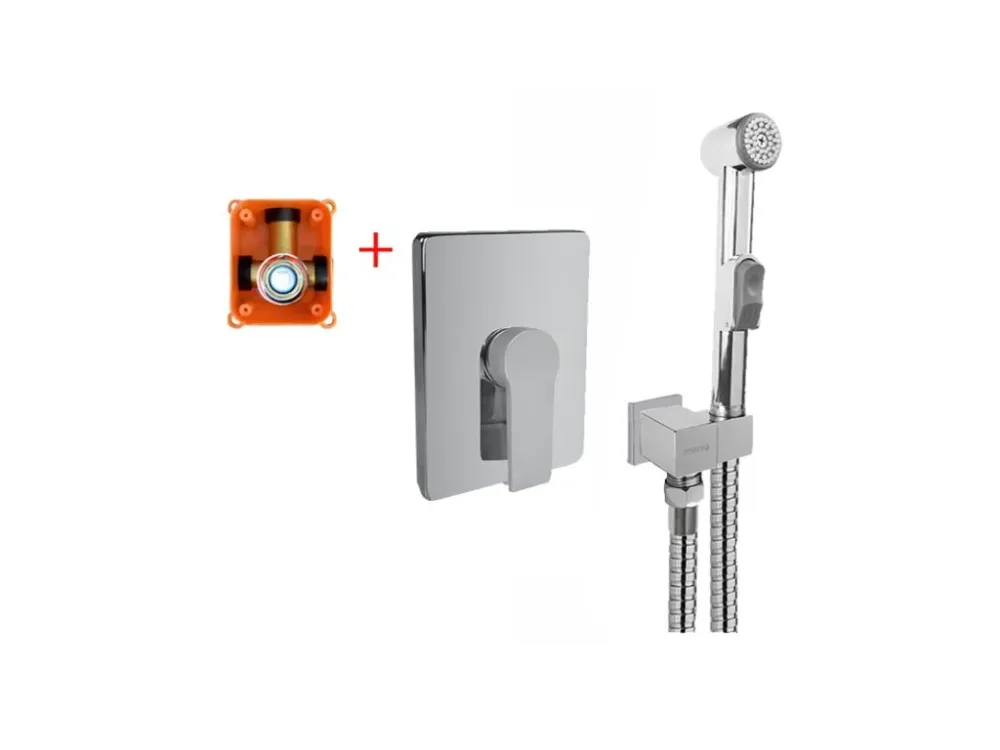 Mereo Dita podomítková baterie s bidetovou sprchou Mbox hranatý kryt mosaz chrom CBE60105DBS Vrácení Zdarma