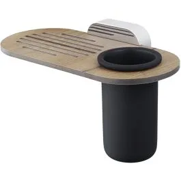 BISK Bergen miska na mýdlo Nástěnné chrom-černá-dřevo 07104 Nakupujte Hned