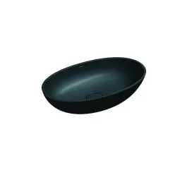 Ověřený Omnires Shell M+ umyvadlo 60x35 cm oválné na pult černá SHELLUNBLV