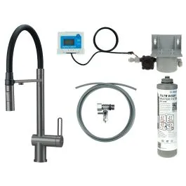 Výprodej Deante Magnetic startovací sada s kuchyňskou baterií stojící grafitová/šedá BRMFD75M