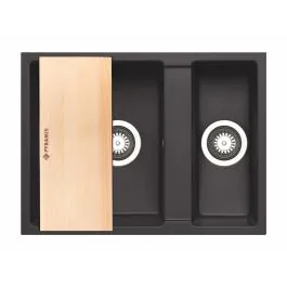 Levný Pyramis Tetragon závěsný dřez 59x40 cm černá 070230011D