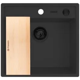 Pyramis Camea granitový dřez s odkapávací vložkou 53x50 cm černá 070168302WD Originální