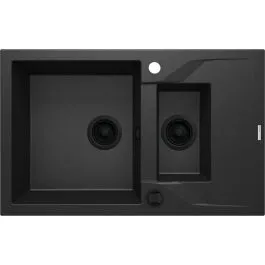 Vysoce Kvalitní Deante Andante granitový dřez 78x49 cm šedá/grafitová/onyx ZQNG513