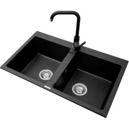 Pyramis Sparta granitový dřez 78x50 cm černá 070053201 Expresní Doručení