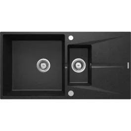 Víkendová Akce Deante Corio granitový dřez 97x50 cm šedá/grafitová/onyx ZRC_2513