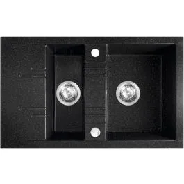 Dokud Zásoby Vydrží Ferro Mezzo II granitový dřez 79x48 cm šedá/grafitová/onyx DRGM3/48/79HA