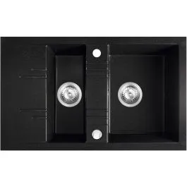 Hit Sezóny Ferro Mezzo II granitový dřez 79x48 cm šedá/grafitová/onyx DRGM3/48/79BA