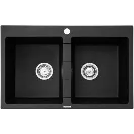 Pyramis Sparta granitový dřez 78x50 cm černá 070053301 Vrácení Zdarma