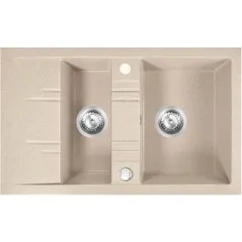 Akce Ferro Mezzo II granitový dřez 79x48 cm béžová DRGM3/48/79SA