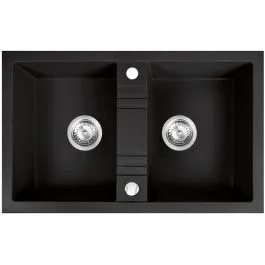 Ferro Mezzo II granitový dřez 78x48 cm šedá/grafitová/onyx DRGM2/48/78BA Sleva