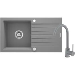 Bezpečná Platba Deante Zorba dřezy s baterií šedá/ ZQZBS113