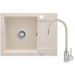 Autentický Deante Zorba dřezy s baterií béžová/ocel ZQZG511A