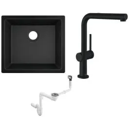 Sada kuchyňská baterie Hansgrohe Talis M54 72809670, granitový dřez Hansgrohe S 51 43431170, 43927000 Vrácení Zdarma