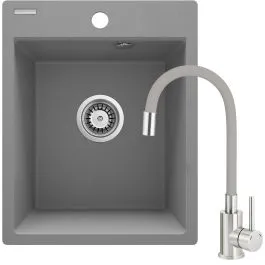 Cenová Bomba Deante Corio dřezy s baterií šedá/ ZRCPS103