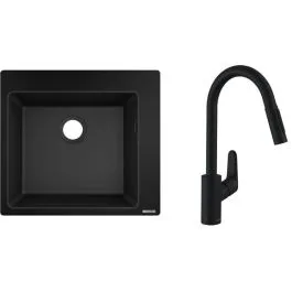 Sada kuchyňská baterie Hansgrohe Focus 31815670, granitový dřez Hansgrohe S 51 43312170 Rychlé Dodání