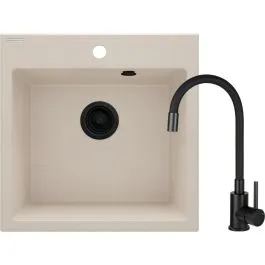 Akční Cena Deante Evora dřezy s baterií béžová/černá ZQJN5103