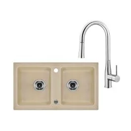 Sada granitový dřez Deante Zorba ZQZ_7203, kuchyňská baterie Deante Lukrecja BDH_072M Nejlepší Volba