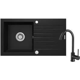 Tovární Cena Deante Zorba dřezy s baterií černá/černá ZQZVN113