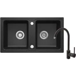Tovární Cena Deante Zorba dřezy s baterií grafitová/grafitová ZQZA2203