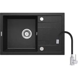 Rychlé Dodání Deante Corio dřezy s baterií grafitová/ocel ZRCP2113