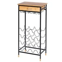 Rychlé Dodání Wenko Loft stojan na láhve 48x30x95 cm černá-hnědá 50705100