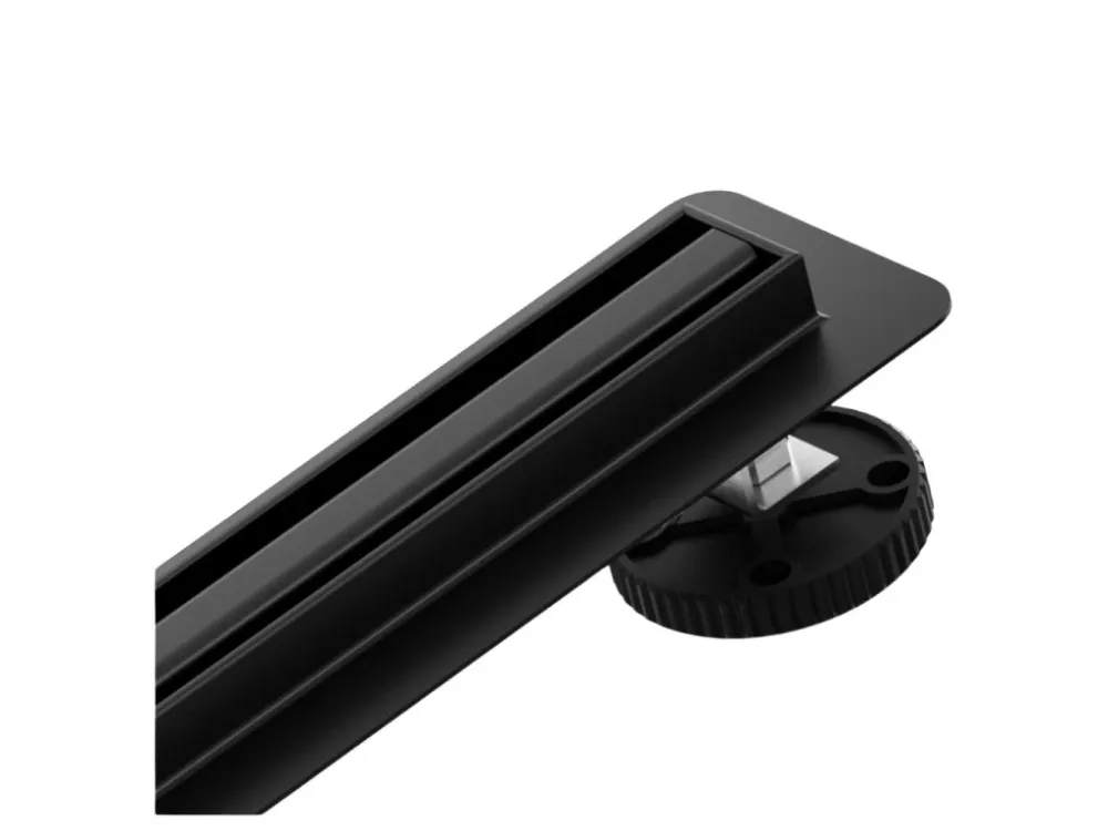 Značkový CERANO - Sprchový odtokový žlab Slim, sifon otočný 360° - nerez - DN40 - černá matná - 74 cm