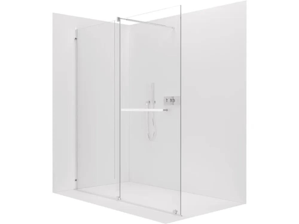 Značkový CERANO - Sprchová zástěna Walk-in Medin L/P - 8 mm - chrom, transparentní sklo - 160x195 cm - dvoudílná posuvná