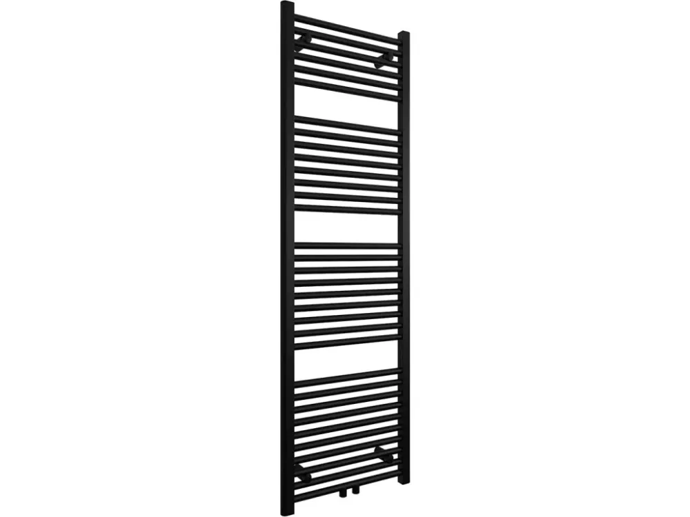 Akce CERANO - Koupelnový radiátor Lincoln - středové připojení 50mm/boční - 484W - černá matná - 1600x500 mm