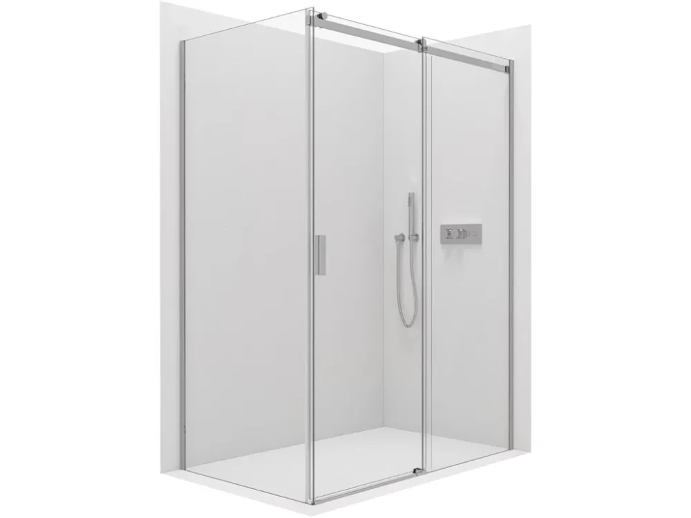 Značkový CERANO - Sprchový kout Santoro L/P - 6 mm - chrom, transparentní sklo - 110x80x195 cm - posuvný