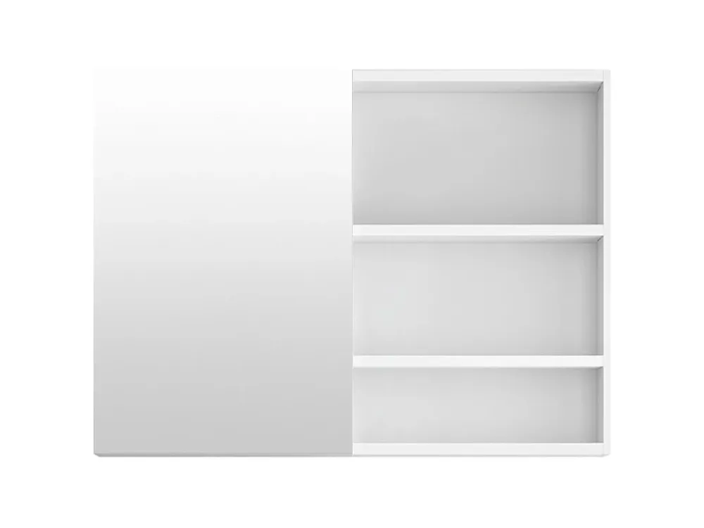 Akce CERANO - Koupelnová zrcadlová skříňka Orea - bílá matná - 80x65x15 cm