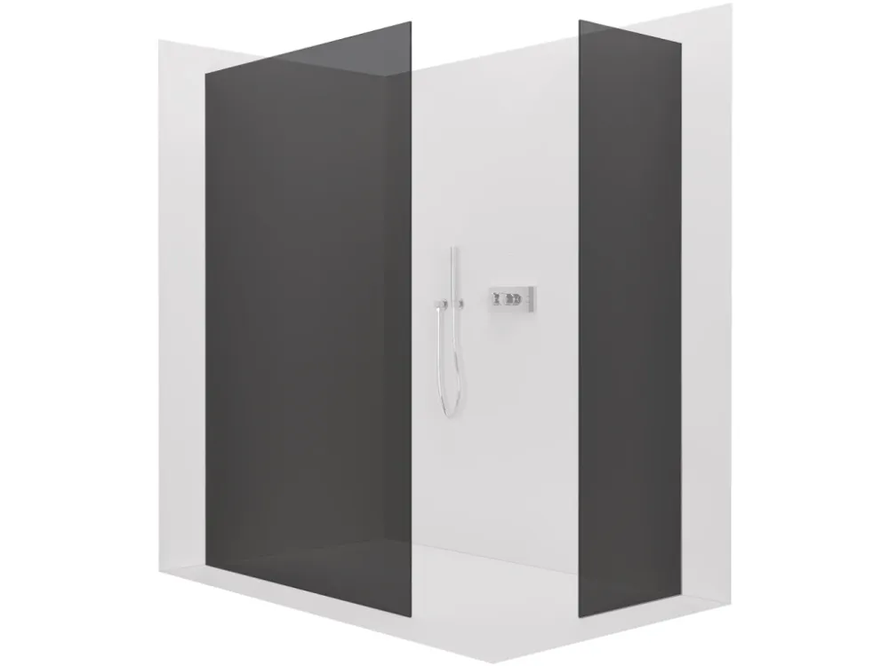 Akce CERANO - Sprchová zástěna Walk-in Crystal T L/P - 8 mm - bezvzpěrový systém - chrom, grafitové sklo - 140x90x200 cm