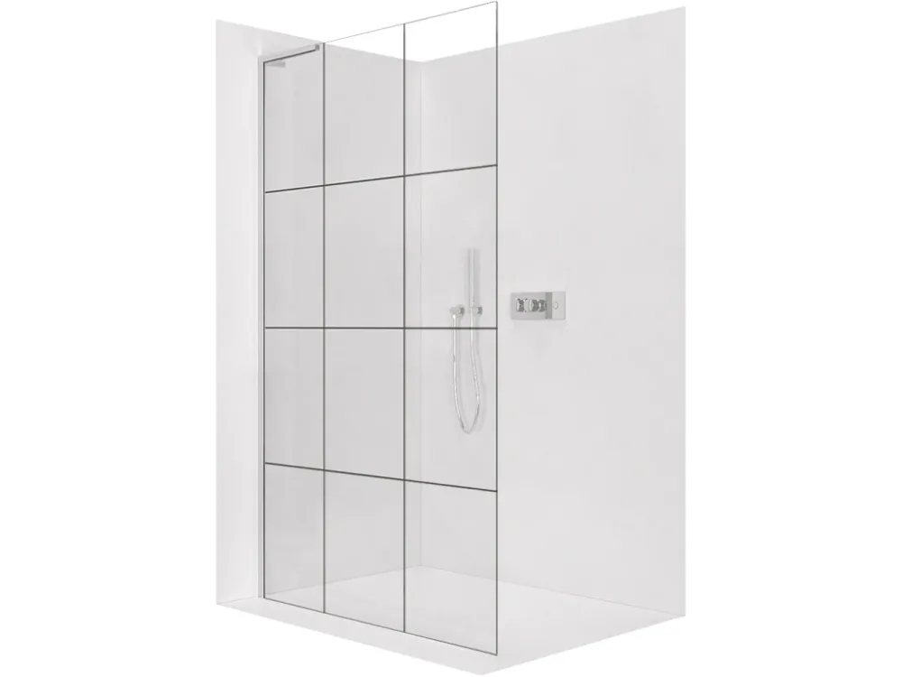 Akce CERANO - Sprchová zástěna Walk-in Onyx L-levá vzpěra - 8 mm - chrom, industriální sklo - 90x200 cm