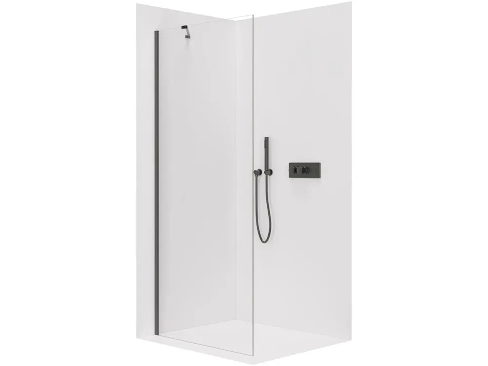 Akce CERANO - Sprchová zástěna Walk-in Onyx Y L/P - 10 mm - černá matná, transparentní sklo - 110x200 cm