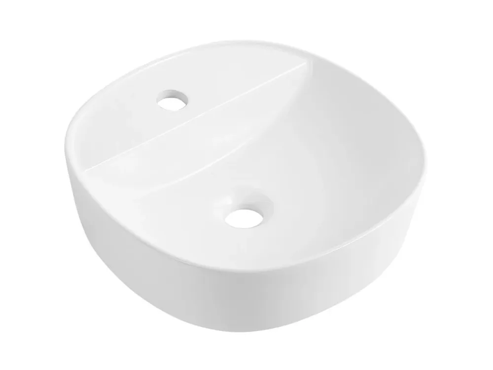 Značkový CERANO - Umyvadlo keramické - na desku - Vento - bílá lesklá - 39x39 cm