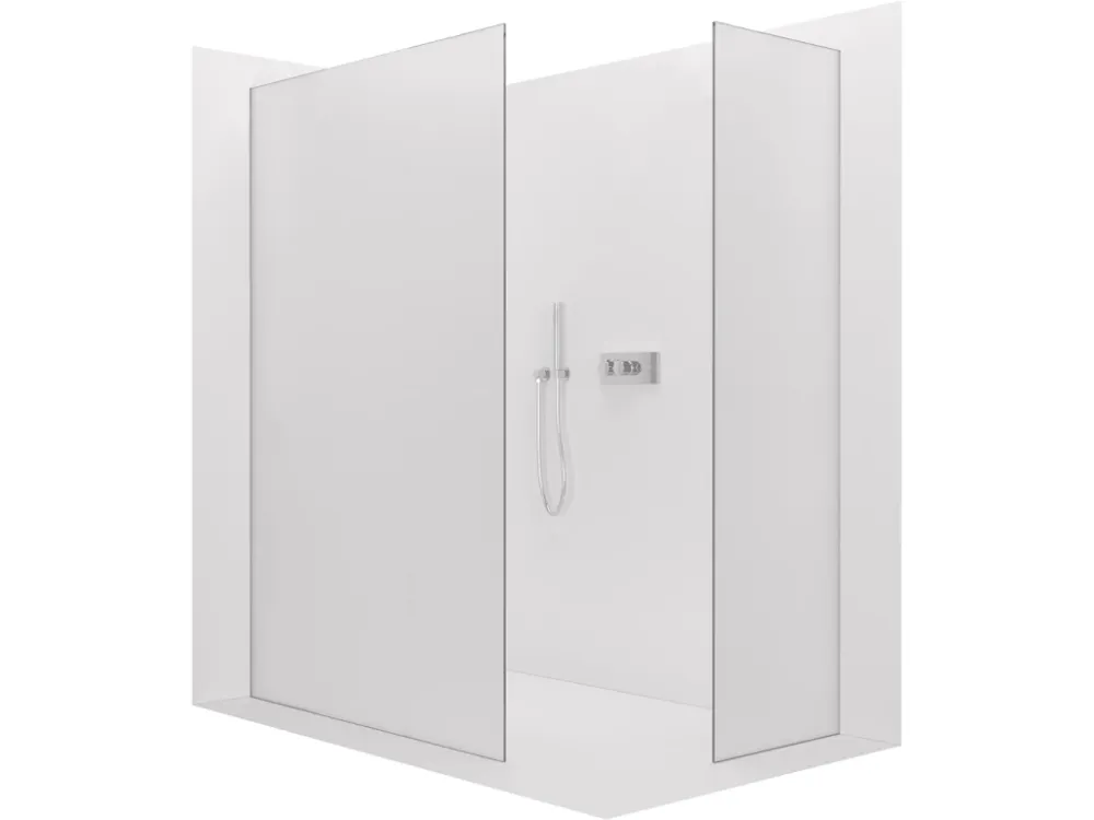 Značkový CERANO - Sprchová zástěna Walk-in Crystal T L/P - 8 mm - bezvzpěrový systém - chrom, mléčné sklo - 100x60x200 cm