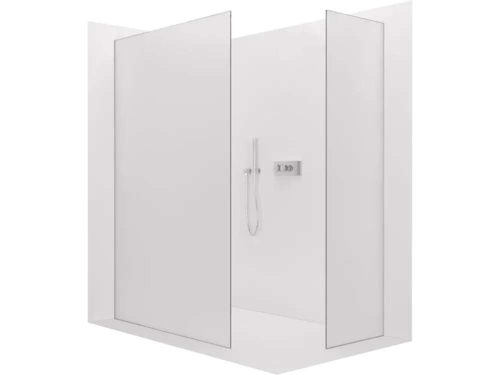 Akce CERANO - Sprchová zástěna Walk-in Crystal T L/P - 8 mm - bezvzpěrový systém - chrom, mléčné sklo - 90x60x200 cm