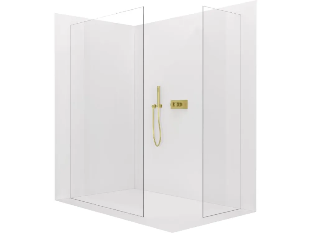 Značkový CERANO - Sprchová zástěna Walk-in Crystal T L/P - 8 mm - bezvzpěrový systém - černá matná, transparentní sklo - 60x50x200 cm