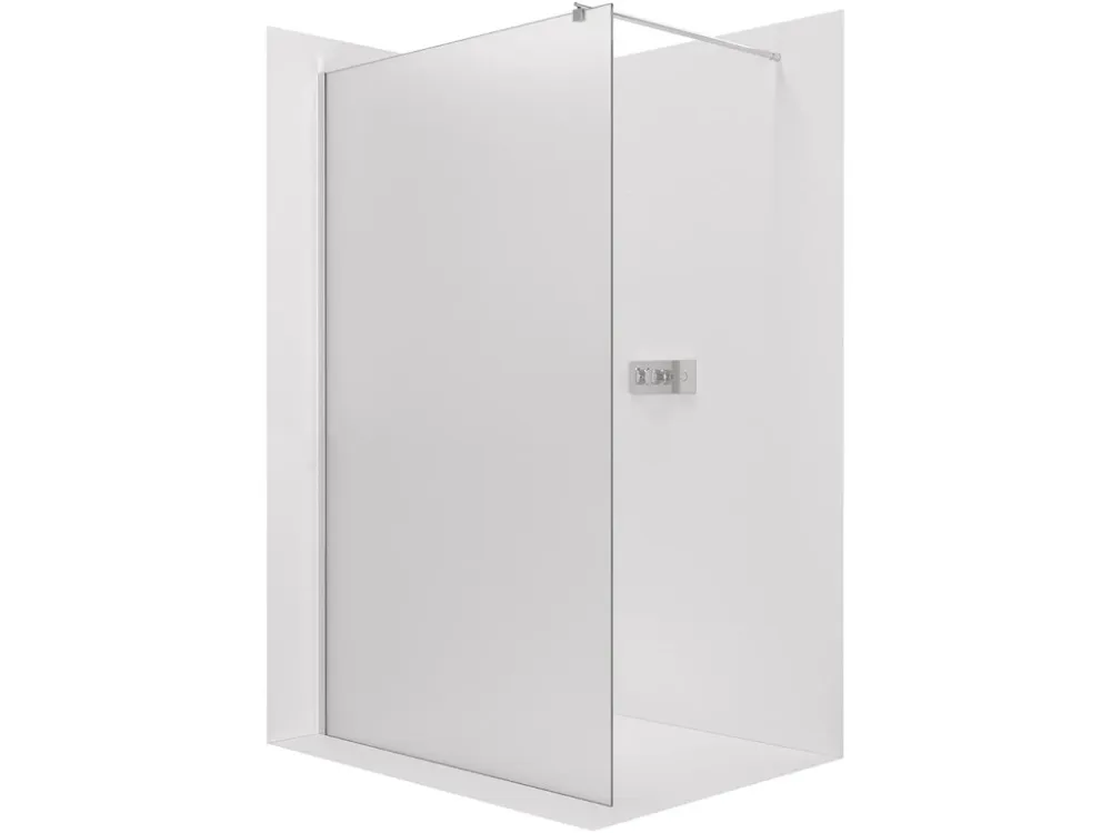 Akce CERANO - Sprchová zástěna Walk-in Onyx Round L/P - 8 mm - kulatá vzpěra - chrom, mléčné sklo - 70x200 cm